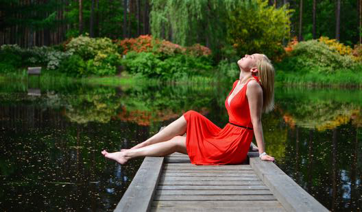 an woman in a lake